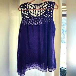 City Chic Purple Sleeveless Blouse